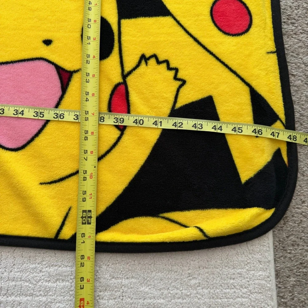 Pokemon Pikachu Bioworld Fleece Throw Blanket All Over Print Yellow Black 46x60